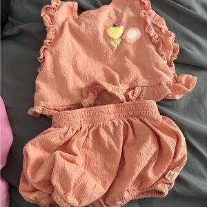 Peach Ruffle baby Outfit